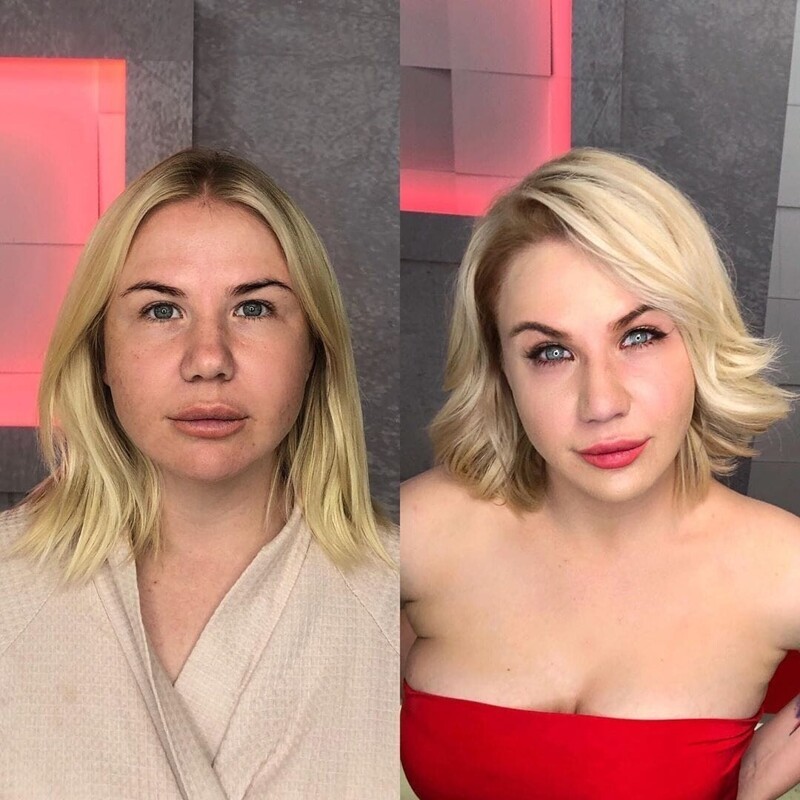 Девушки до и после макияж восточная thumbnail