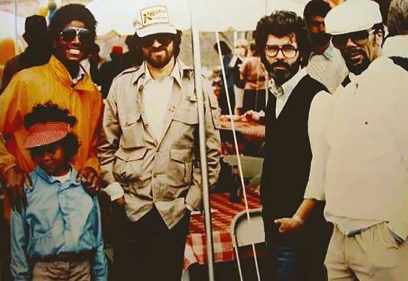 Майкл Джексон, Стивен Спилберг, Джордж Лукас и Куинси Джонс, 1982 год