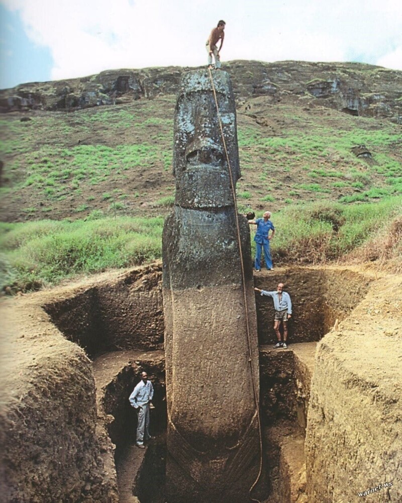 1. Статуя моаи, остров Пасхи, подземная часть