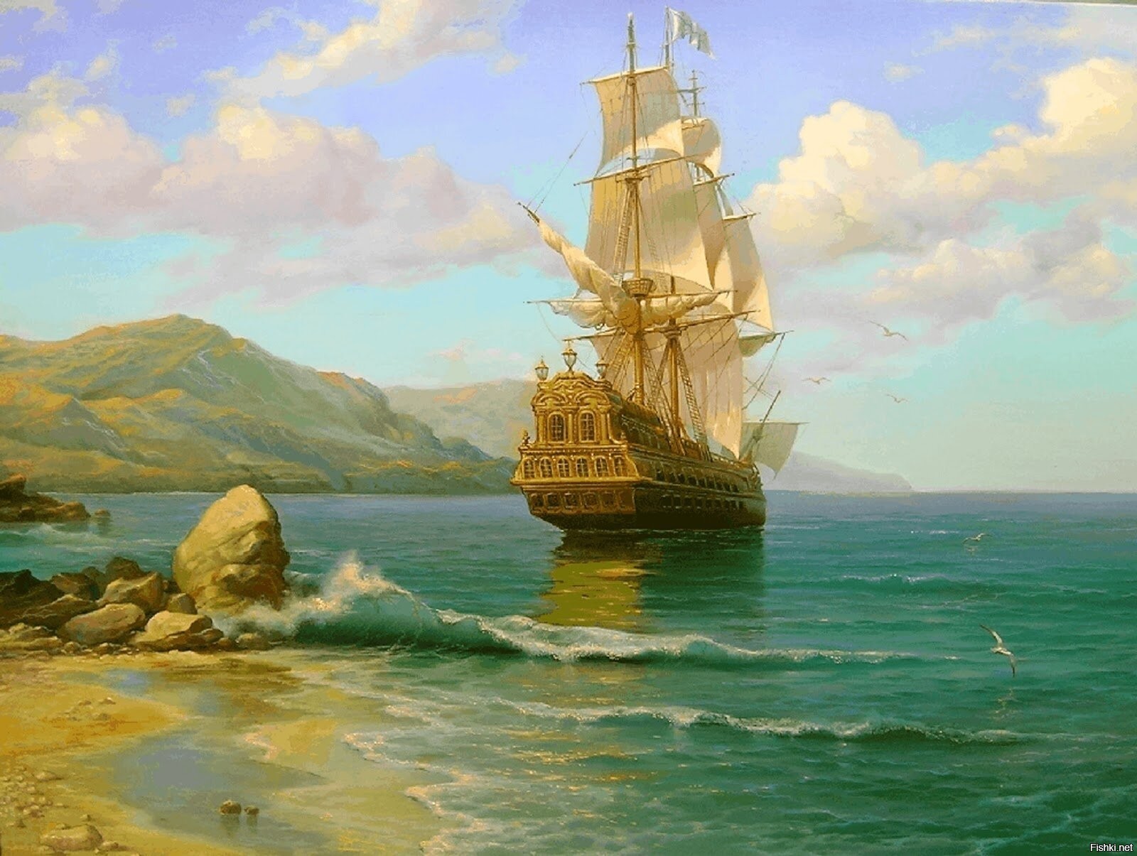 Картины кораблей известных художников. Картины море Оноприенко Игоря.