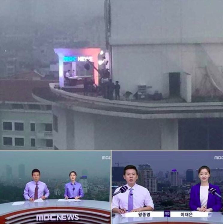 Корейский новостной канал превратил крышу в импровизированную студию