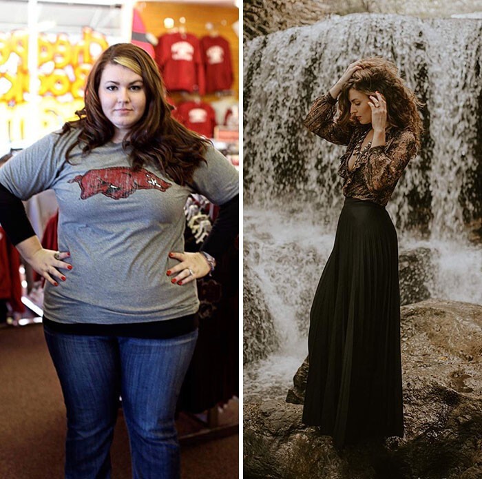 6. "Похудела на 60 кг, придерживаясь низкоуглеводной диеты. Слева мне 19 лет, справа - я сейчас, в 29 лет"