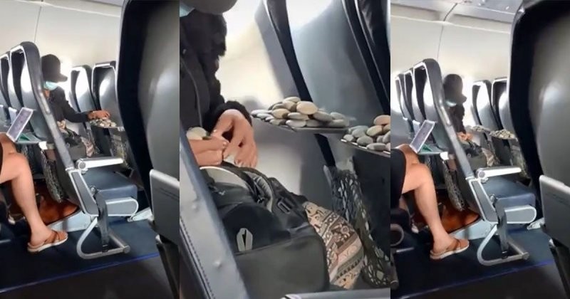 Странная пассажирка с камнями в самолете
