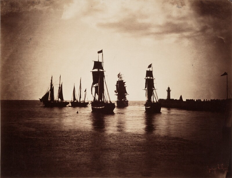 Корабли, покидающие порт Гавр, 1856