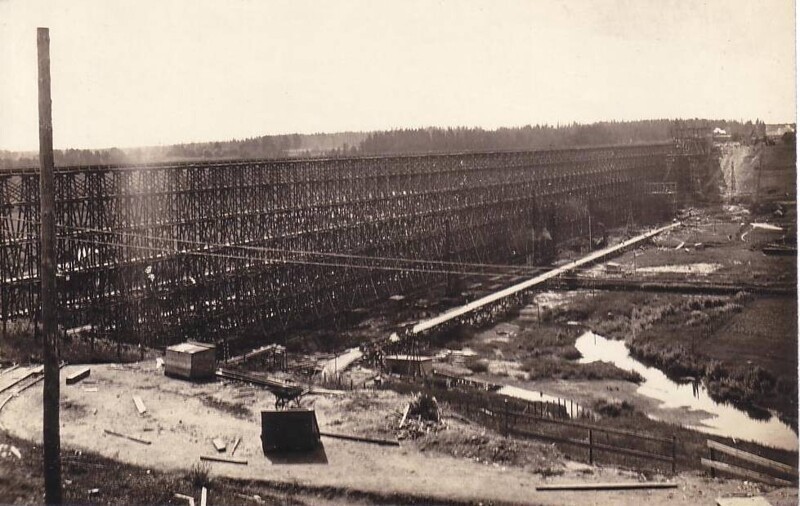 Строительство моста Гинденбурга в Литве