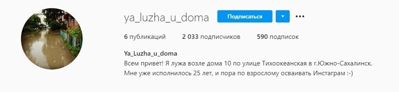 На инстаграм* лужи из российской глубинки подписалось уже более двух тысяч человек