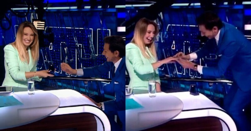 "Мы таких новостей не готовили!": телеведущей в прямом эфире предложили руку и сердце
