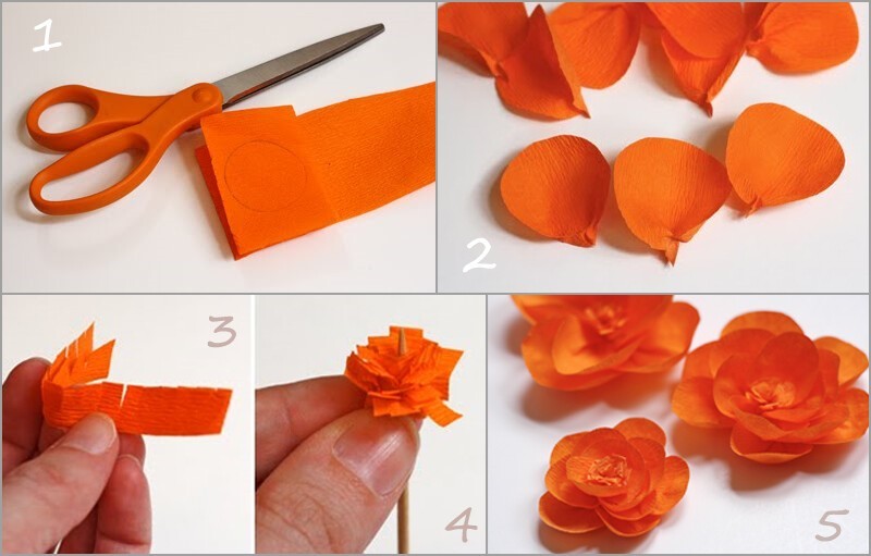 Маленькие цветы из бумаги своими руками + идей (фото)