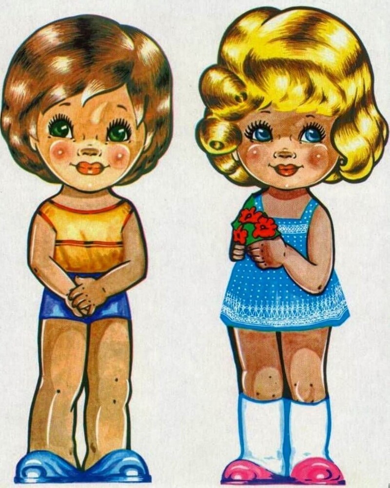Вырезные куклы Ваня и Аня