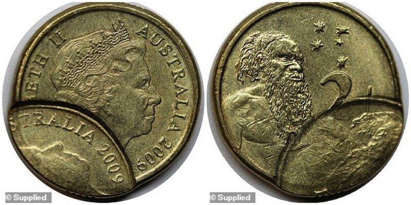 Редкие монеты с "отпечатками" других монет, появившиеся в результате высокого давления во время изготовления