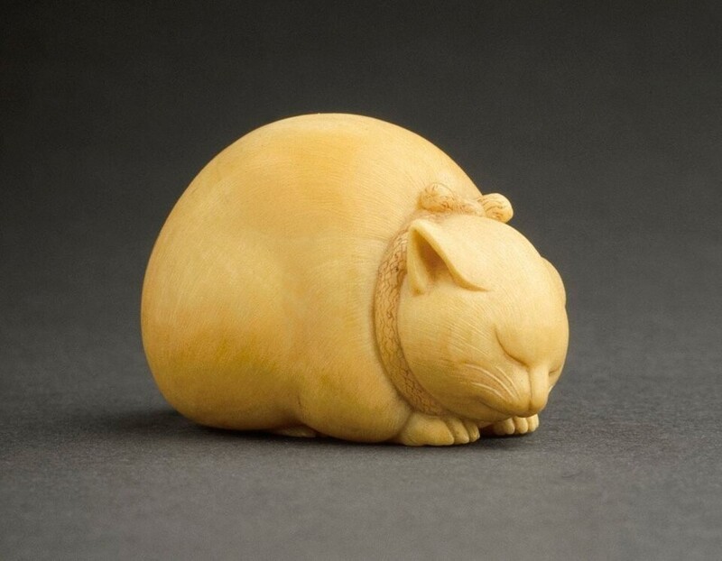 Спящий кот. Слоновая кость. Япония, XIX век
