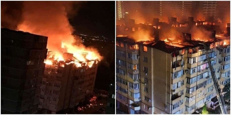 А вот последний грандиозный пожар: в Краснодаре сгорело 90 квартир в восьмиэтажном самострое