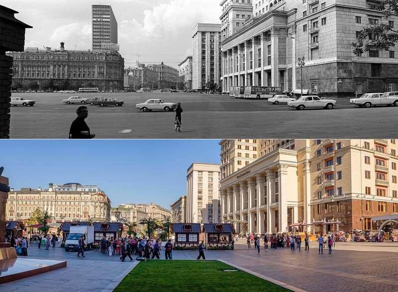 Вид на Манежную площадь, 1978год/2015 год