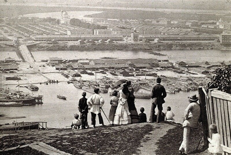 Панорама Нижнего Новгорода, 1870-е годы.