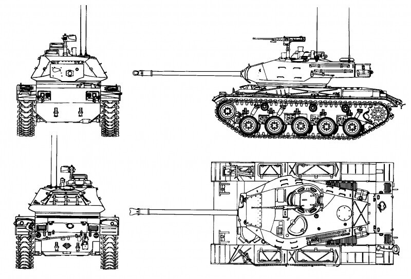 Компоновка и конструкция танка M41 Walker Bulldog