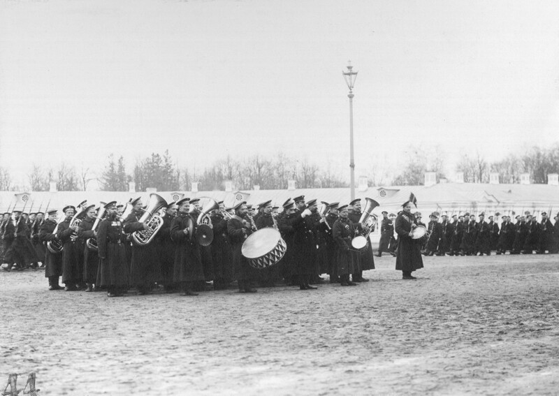 Высочайший смотр новобранцев в 1908 году в Царском Селе. 1908.