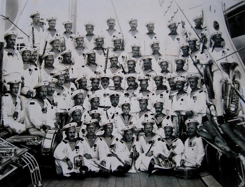 Оркестр Гвардейского экипажа на яхте «Штандарт». После 1910 года.