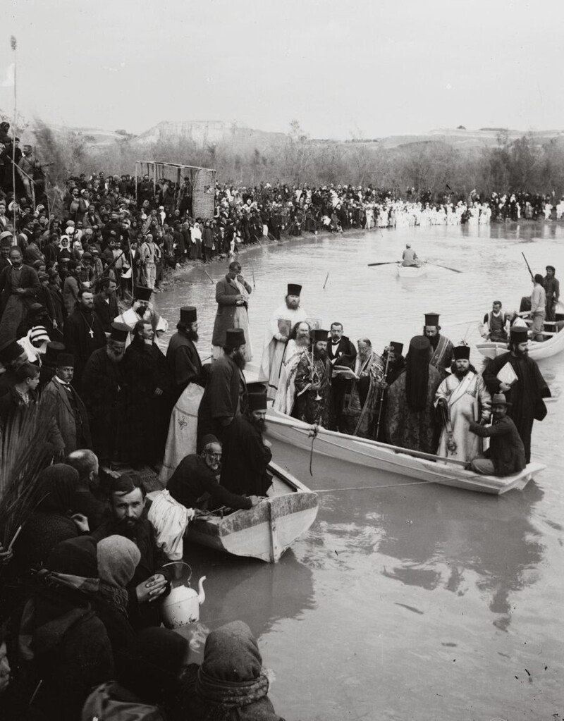 Церемония крещения в реке Иордан. 1900-1920.