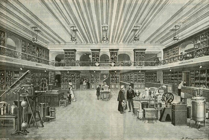Внутренний вид магазина. Литография с работы В.П. Батурина. 1904 г.