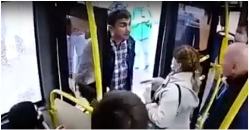 Водитель автобуса отправил в нокдаун разбившего окно мужчину