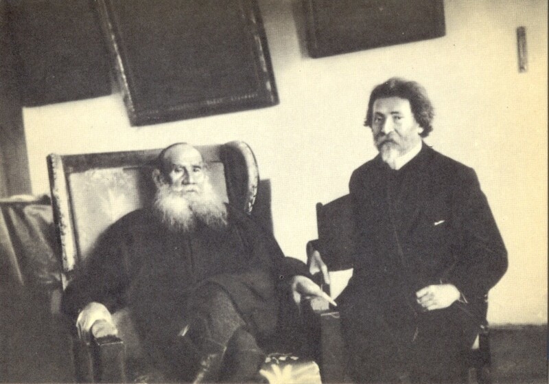 1908 год, Ясная Поляна. Л.Н.Толстой и И.Е.Репин.