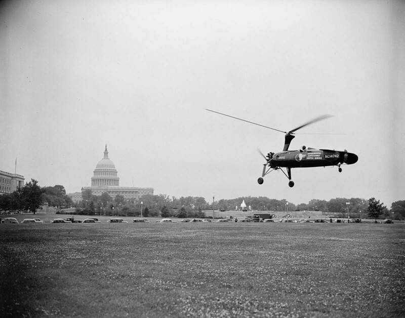 Автожир приземляется в Вашингтоне, 1938