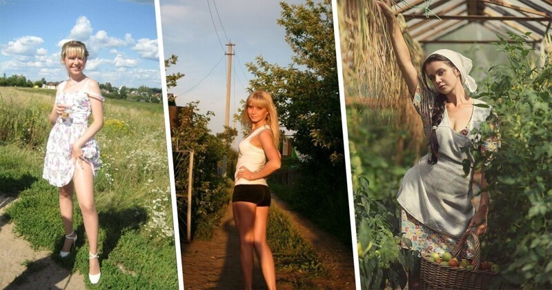 Русские девушки позируют на речке