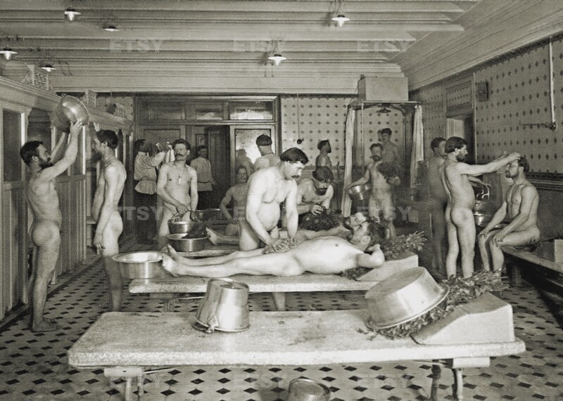 Мытье посетителей банщиками в банях Е.С. Егорова, 1914 год, Санкт–Петербург