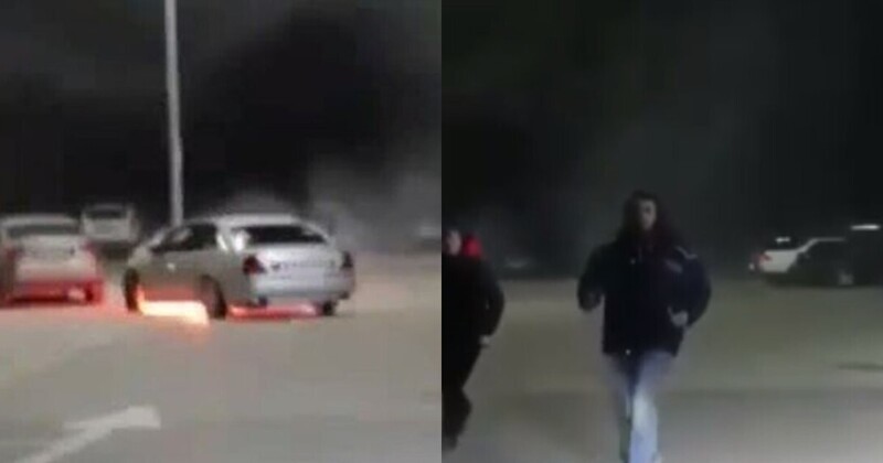 "Дай огнетушитель!": омский дрифтер едва не сгорел после демонстрации понтов