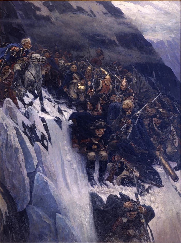 Василий Суриков - «Переход Суворова через Альпы в 1799 году», 1899
