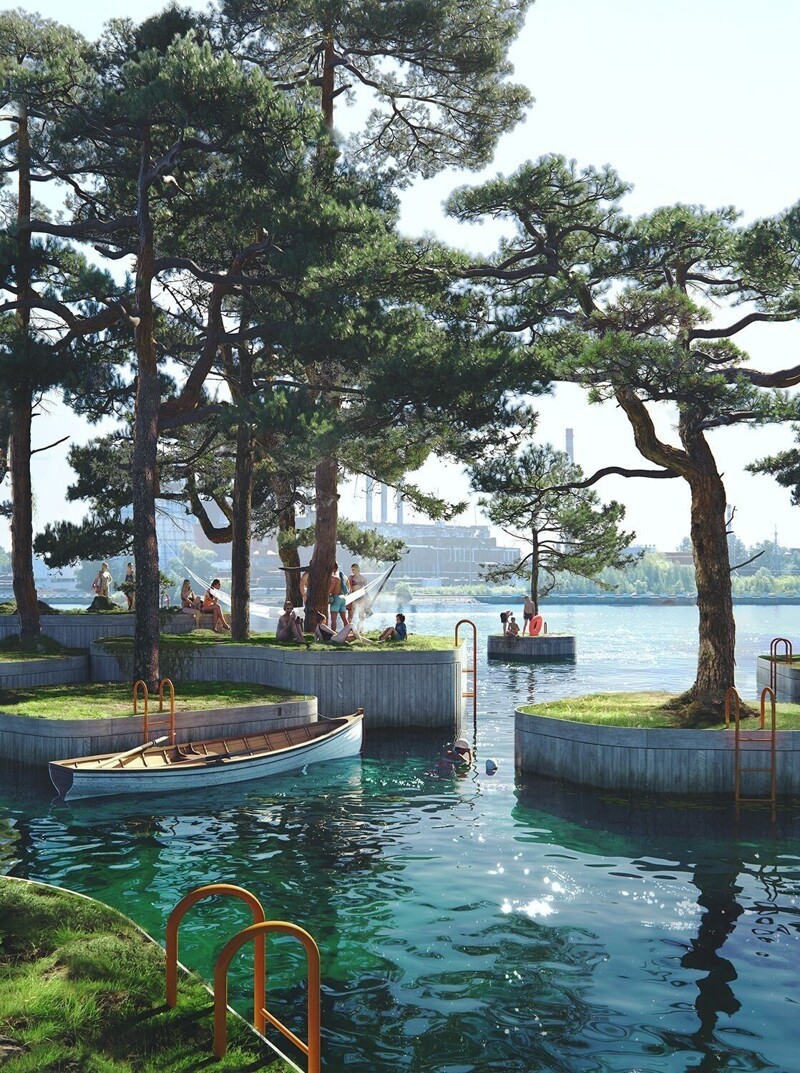 Копенгаген открывает мини-парки на воде