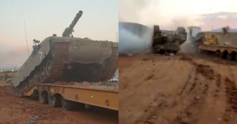 Как израильские военные пытались погрузить боевой танк на тягач