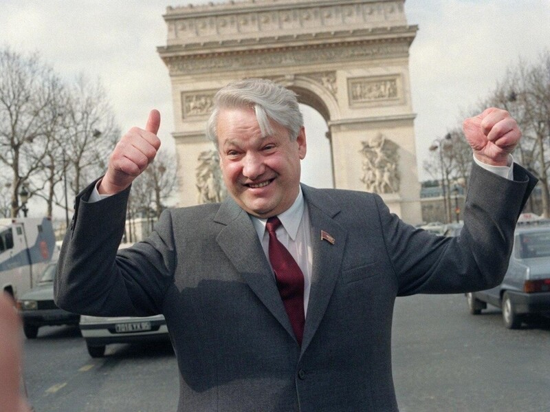 Президент Борис Ельцин в Париже, 1992 год