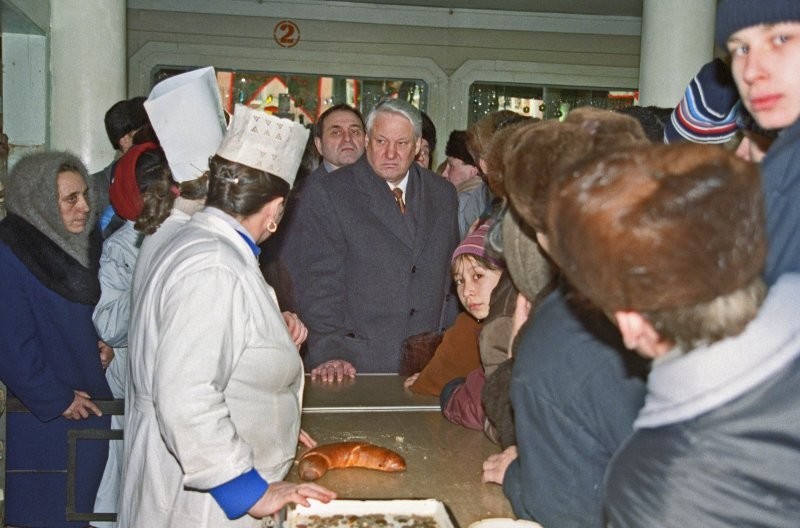 1992. 7 января. Энгельс. Визит Бориса Ельцина в Саратовскую область