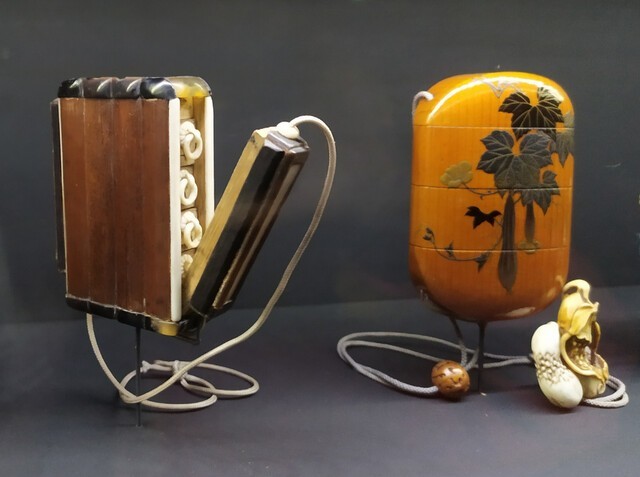 9. У традиционной японской одежды не было карманов, поэтому жители использовали такие ящики "инро" для хранения лекарств и продуктов, 1602-1867