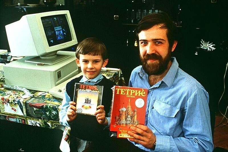 Создатель игры «Тетрис» Алексей Пажитнов с сыном, 1989 год, Москва
