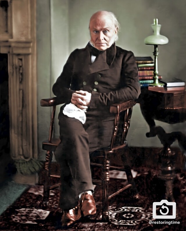 Джон Куинси Адамс (6-й президент США) - первый в истории президент, которого сфотографировали, 1843 год