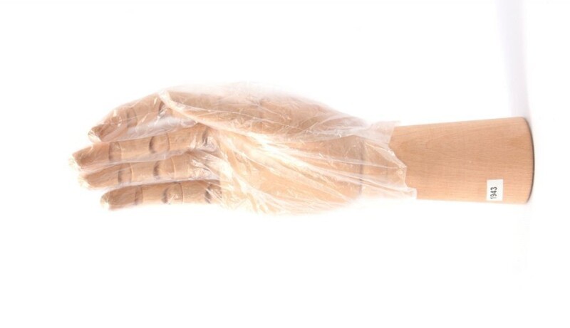 Полиэтиленовые одноразовые перчатки.