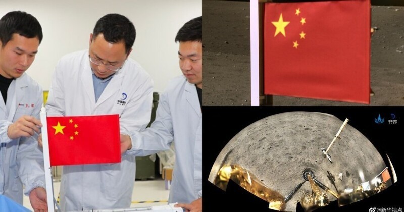Китайцы установили на Луне свой флаг