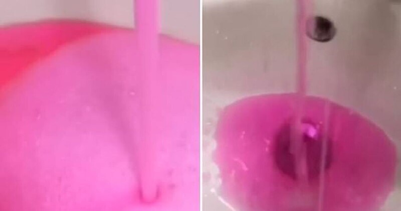 На севере Китая из кранов полилась ярко-розовая вода