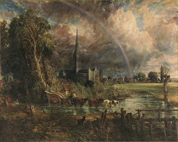 Джон Констебл – «Вид на собор Солсбери с луга», 1831