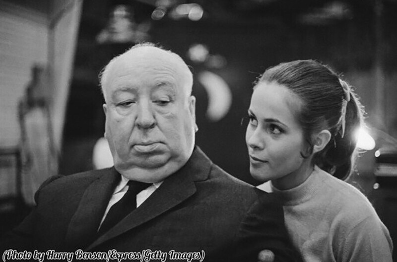 Альфред Хичкок и французская актриса Клод Жад, снявшаяся в его фильме "Топаз". США. 1969г.