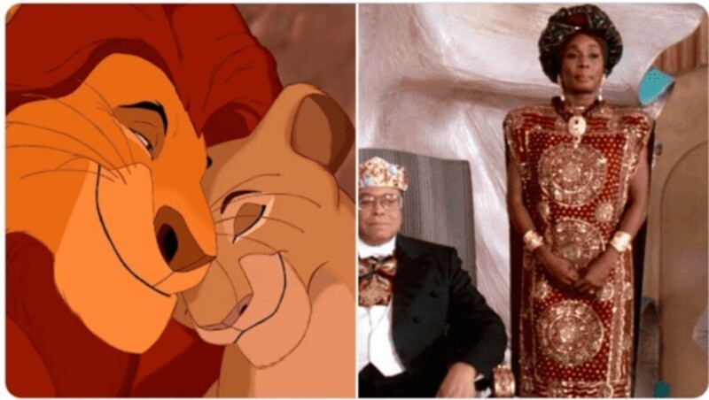 Голосами Муфасы и Сараби из "Короля Льва" говорили король и королева государства Замунда из фильма "Поездка в Америку"
