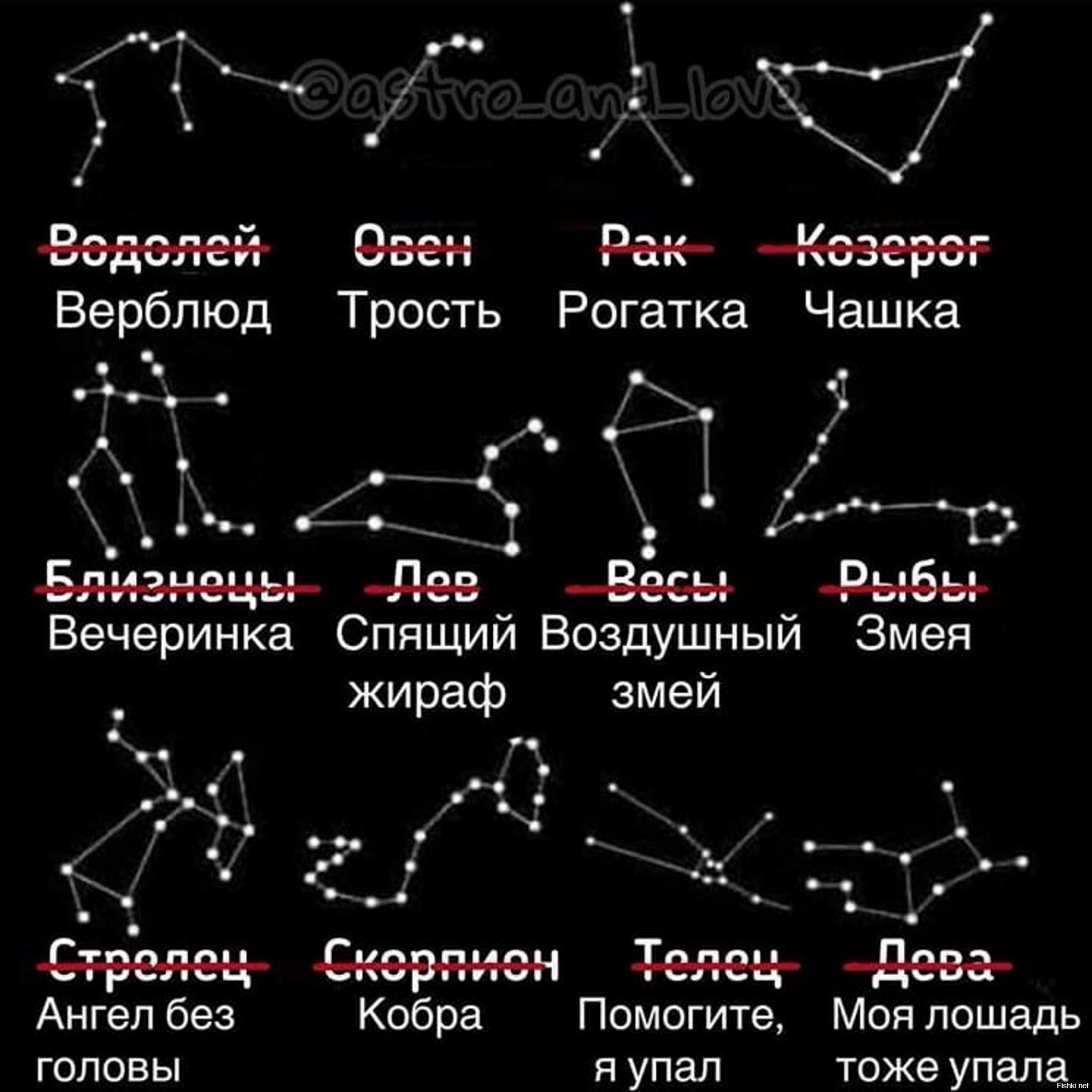 созвездия звездного неба картинки и их названия