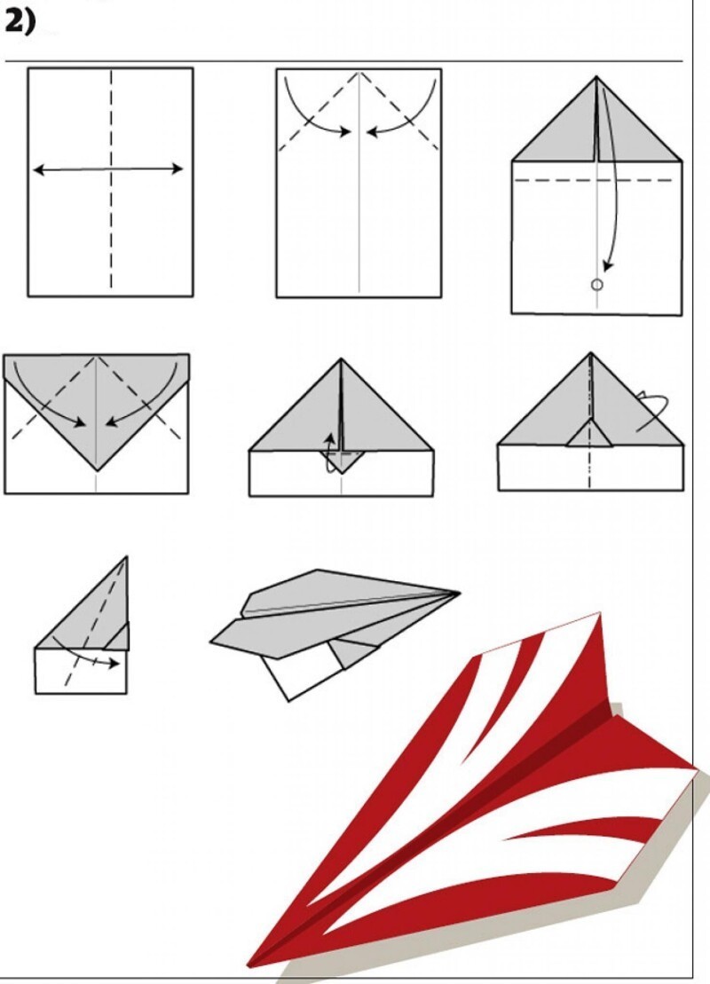 Как сделать самолет (классический) из бумаги | Листочек