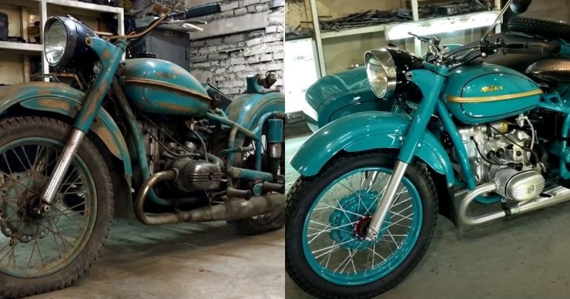 Потрясающее видео: полная реставрация старого мотоцикла «Урал» из 1960-х
