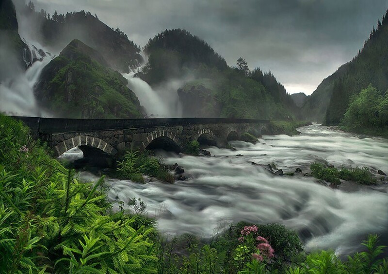 Водопад Лотефосс, Норвегия.