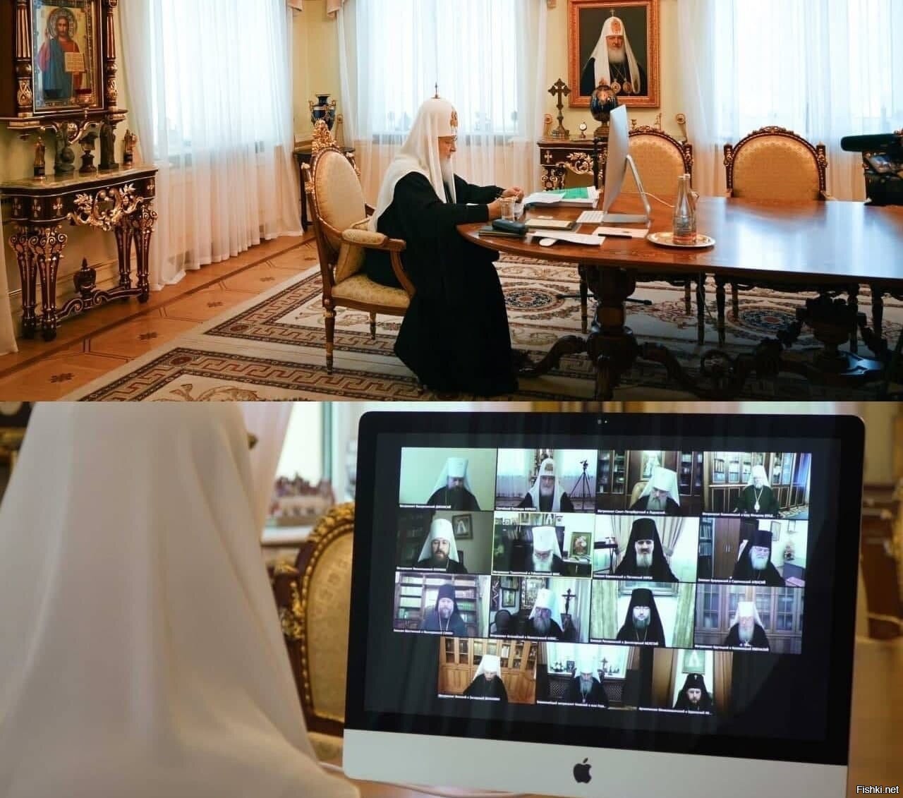 Патриарх Кирилл в своем кабинете
