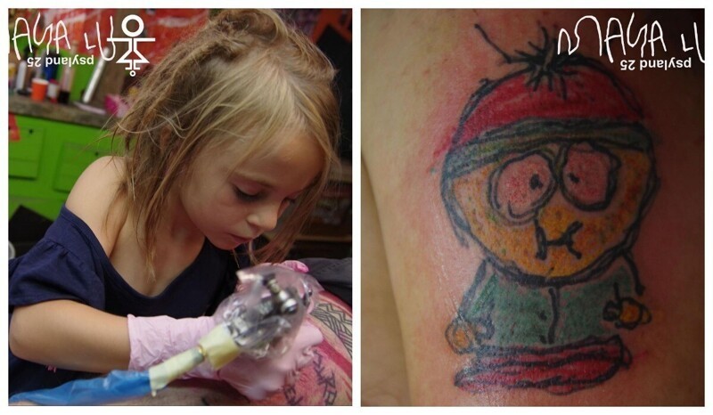 Папа научил: девятилетняя девочка из Германии стала тату-мастером