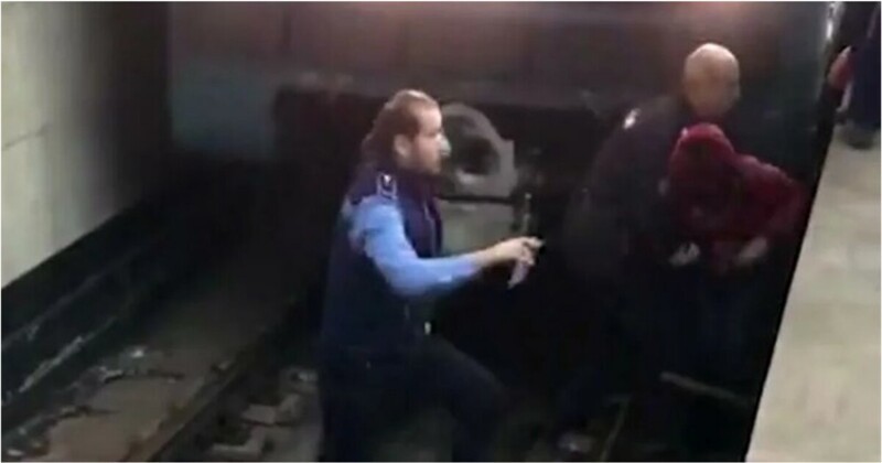 Спасение мальчика, упавшего на рельсы в московском метро